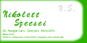 nikolett szecsei business card